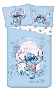 Modré bavlnené detské obliečky na jednolôžko 140x200 cm Lilo and Stitch "Wave" - Jerry Fabrics