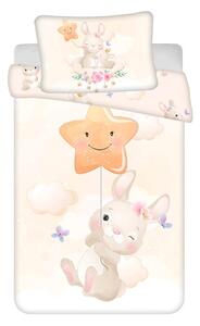 Žlté bavlnené detské obliečky do postieľky 100x135 cm Bunny "Star" – Jerry Fabrics