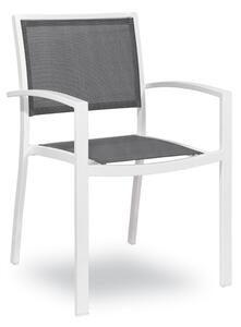 MEDI TEX deluxe bianco biela záhradná stoličkas podrúčkami