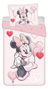 Ružové bavlnené detské obliečky na jednolôžko 140x200 cm Minnie "Balloon" – Jerry Fabrics