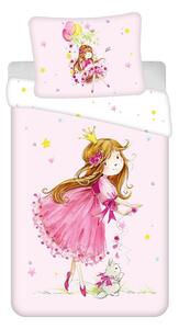 Ružové bavlnené detské obliečky na jednolôžko 140x200 cm Fairy – Jerry Fabrics