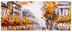 Obraz - Ulica v Paríži (120x50 cm)