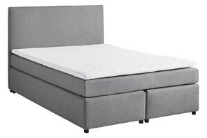 Boxspringová posteľ s toperom, 140x200 Cm, Sivá