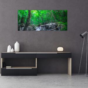 Obraz - Vodopád Erawan, Kanchanaburi, Thajsko (120x50 cm)