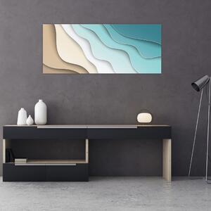 Abstraktný obraz morského pobrežia (120x50 cm)