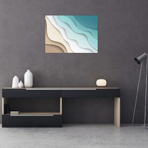 Abstraktný obraz morského pobrežia (70x50 cm)