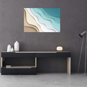 Abstraktný obraz morského pobrežia (90x60 cm)
