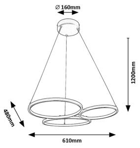Rabalux 72297 - LED Luster na lanku FORMAND LED/38W/230V čierna