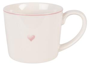 Porcelánový hrnček so srdiečkom Beautiful Heart - 12*8*7 cm / 275 ml - Clayre & Eef