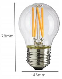 LED žiarovka - E27 - G45 - 6W - 510Lm - filament - teplá biela BERGE