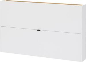 Biela výklopná/závesná skrinka na topánky v dekore duba 140x83x18 cm Ameca – Germania