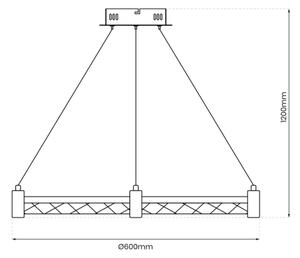 LED Luster na lanku ELEGANCE LED/36W/230V pr. 60 cm zlatá
