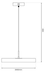 LED Luster na lanku DISC LED/38W/230V pr. 45 cm čierna