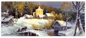 Obraz - Zimné mestečko (120x50 cm)