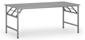 Konferenčný stôl FAST READY so striebornosivou podnožou, 1800 x 900 x 750 mm, sivá