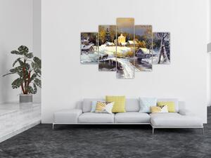 Obraz - Zimné mestečko (150x105 cm)