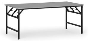 Konferenčný stôl FAST READY s čiernou podnožou, 1800 x 900 x 750 mm, sivá