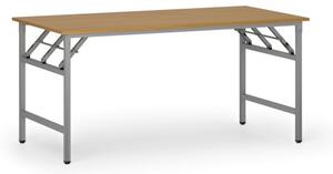 Konferenčný stôl FAST READY so striebornosivou podnožou, 1600 x 800 x 750 mm, buk