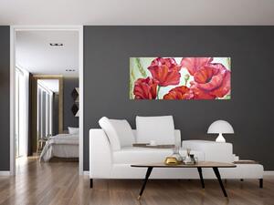 Obraz - Kvety vlčích makov (120x50 cm)