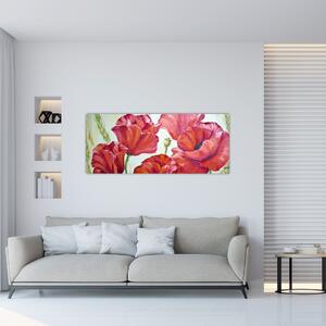 Obraz - Kvety vlčích makov (120x50 cm)
