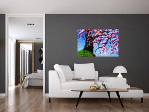 Obraz maľované rozkvitnuté čerešne (90x60 cm)