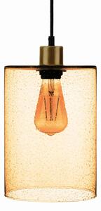 Závesná lampa Sóda valec, sklo, žltá Ø 18 cm