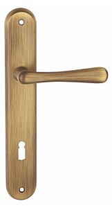 VÝPREDAJ Dverné kovanie TWIN ELEGANT BA 1220 (ABR) - klia ľavá/guľa, rozstup: 90 mm, kľučka ľavá / guľa, Otvor na cylindrickú vložku PZ, Twin ABR (mosadz patinovaná)