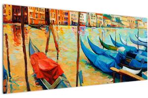 Obraz - Prístav v Benátkach (120x50 cm)