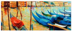 Obraz - Prístav v Benátkach (120x50 cm)