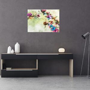 Obraz - Maľba kvetu (70x50 cm)