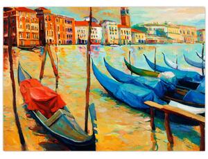Obraz - Prístav v Benátkach (70x50 cm)