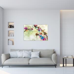 Obraz - Maľba kvetu (90x60 cm)