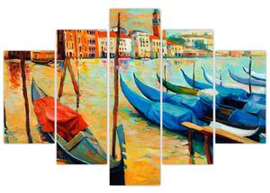Obraz - Prístav v Benátkach (150x105 cm)