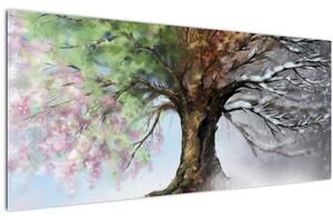 Obraz - Strom štyroch ročných období (120x50 cm)