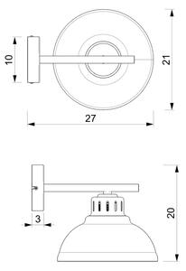Nástenná lampa SVEN 1xE27/15W/230V mosadz