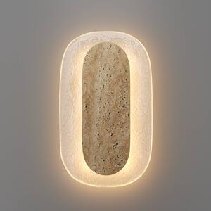 Maytoni LED nástenné svetlo Tavo, výška 30 cm, béžová, kameň/sklo, 2700 K, Krémová / jantárovo žltá, Obývacia izba / jedáleň, Sklo, Moderný, Nástenné svietidlo