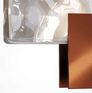 Maytoni LED závesné svietidlo Quadro, meď/koňak, sklo, 3000 K, 24 cm, Krémová / jantárovo žltá, Obývacia izba / jedáleň, Sklo, Moderný, Závesné svietidlo