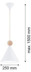 Argon 8629 - Luster na lanku KEGEL 1xE27/15W/230V biela