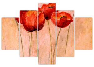Obraz - Červené tulipány (150x105 cm)