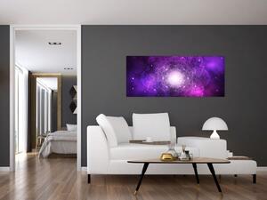 Obraz fialové abstrakcie (120x50 cm)