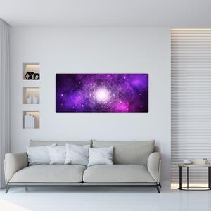 Obraz fialové abstrakcie (120x50 cm)