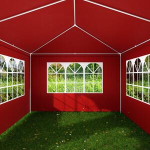 Záhradný stan Rimini 3x6 m - bočné steny + oblúkové okná - červená