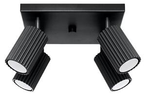 Sollux SL.1583 - Bodové svietidlo KARBON 4xGU10/10W/230V čierna