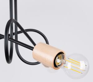 Sollux SL.1477 - Prisadený luster EMBER 3xE27/15W/230V čierna/béžová/buk