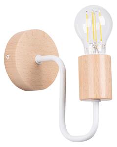 Sollux SL.1664 - Nástenná lampa TIMBO 1xE27/15W/230V biela/béžová/buk