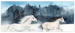 Obraz maľovaných koní (120x50 cm)