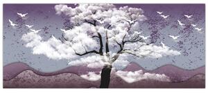 Obraz - Strom v oblakoch (120x50 cm)
