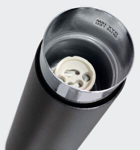 Sollux SL.1408 - Bodové svietidlo NERO 1xGU10/10W/230V 12,5 cm čierna/lesklý chróm
