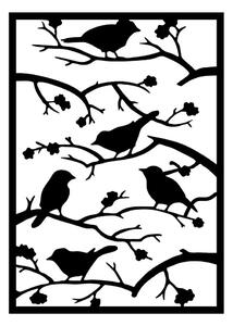 Kovová nástenná dekorácia 47x66 cm Branch & Birds – Wallity
