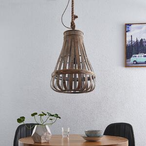 Lindby Haruno závesná lampa z ratanu, 42 cm